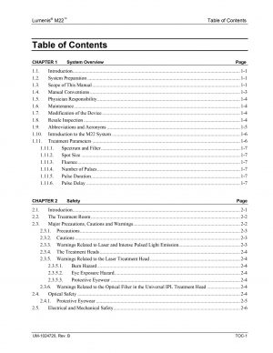 Lumenis M22 Operator Manual - Digital Download - Rock Bottom Lasers