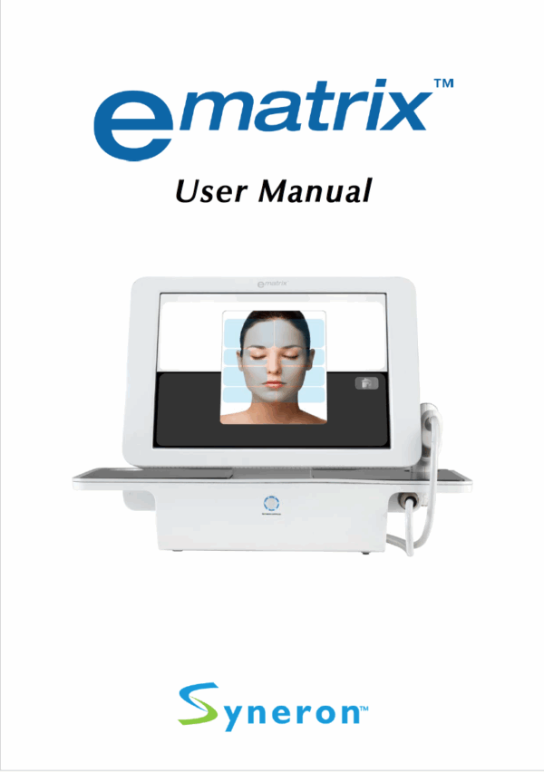 Syneron eTwo / eMatrix, Sublative Handpiece & Sublime Handpiece User Operator Manuals - PDF Adobe Acrobat Digital Download for Clinics, Spas & Aesthetic Professionals - Image 5