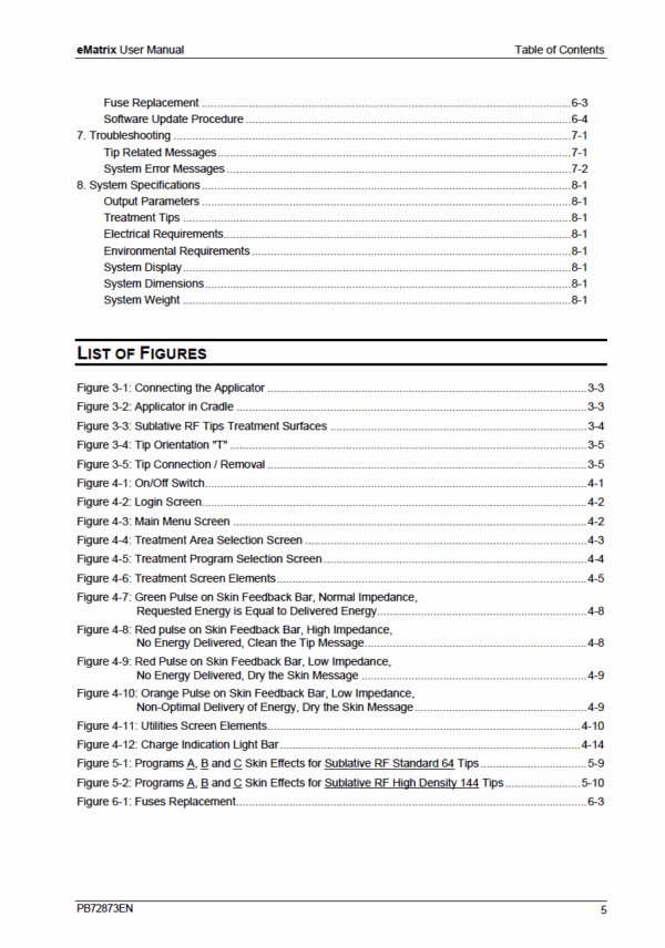 Syneron eTwo / eMatrix, Sublative Handpiece & Sublime Handpiece User Operator Manuals - PDF Adobe Acrobat Digital Download for Clinics, Spas & Aesthetic Professionals - Image 7