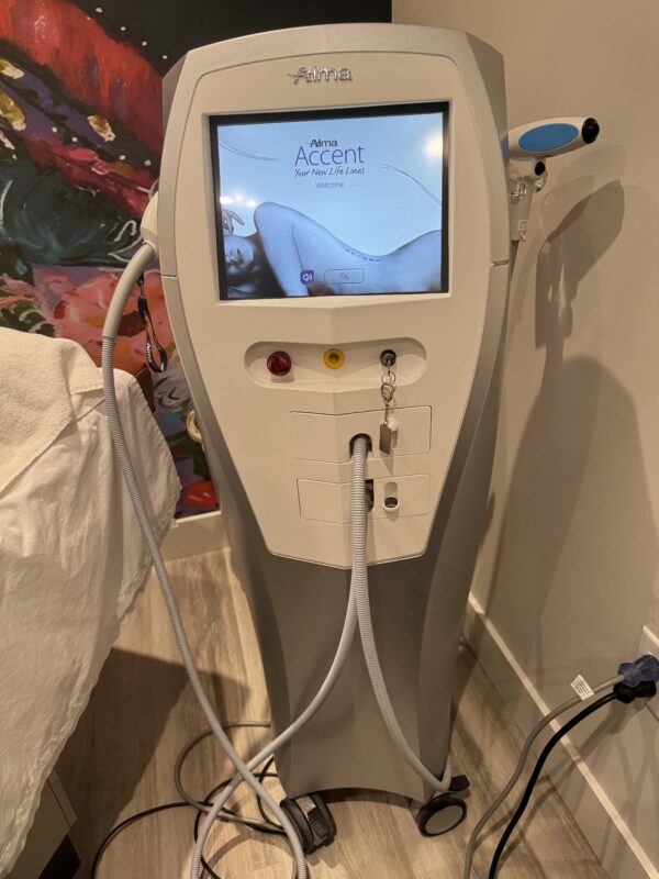 2018 Alma Accent Prime - with (4) Handpieces - Bipolar HP - RF for Areas Requiring Less Deep Penetration, Microplasma Pixel RF HP - Ablative Skin Resurfacing, Ultraspeed HP - Ultrasonic Waves for High-Speed Fat Reduction, & Unilarge HP - Unipolar RF for Cellulite Smoothing - Free Shipping and Warranty (km/boc)