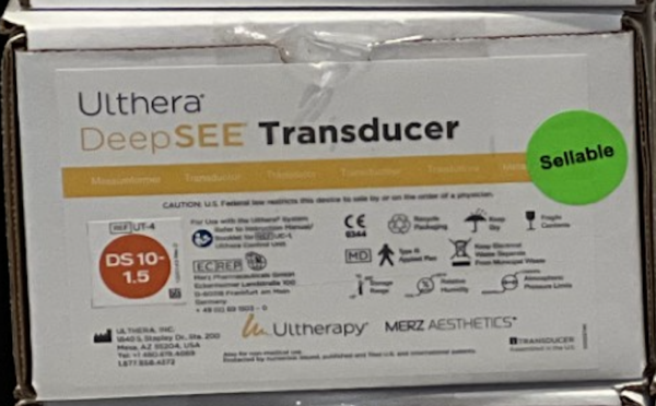 Ulthera Transducer DS 10-1.5 Deep See Orange Transducers – In-Box & Sealed, Expired 07/30/2024 – 2400/2400 Full Lines (km/con)