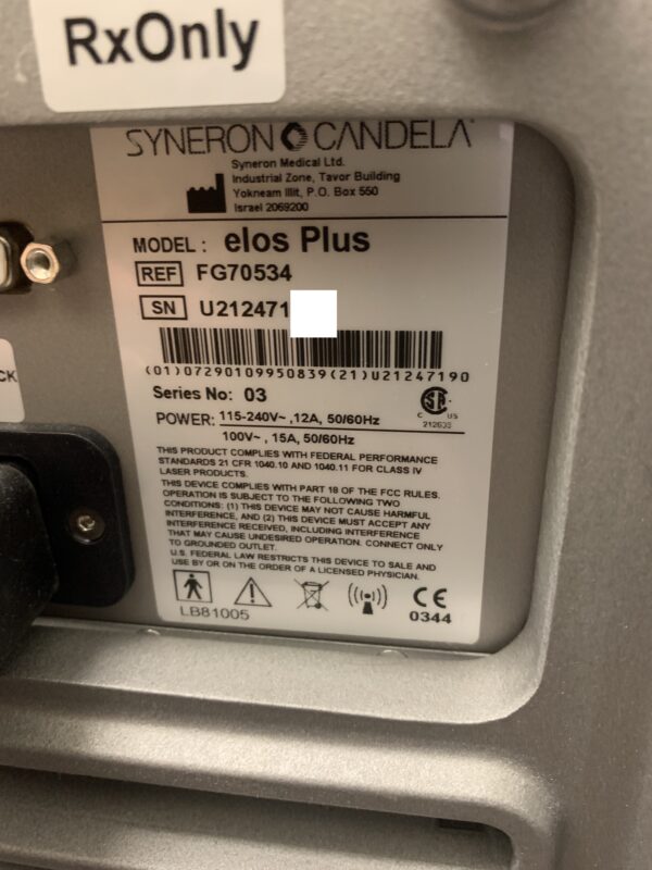 2021 Syneron Candela Elos Plus with 3 Handpieces - SRA IPL Skin Rejuvenation, SublativeRF Radio Frequency Skin Resurfacing, & Motif Vantage Diode & RF 33x14mm Pain Free Hair Removal for All Skin Types  - Includes Warranty & Free Shipping (km/mac) - Image 43