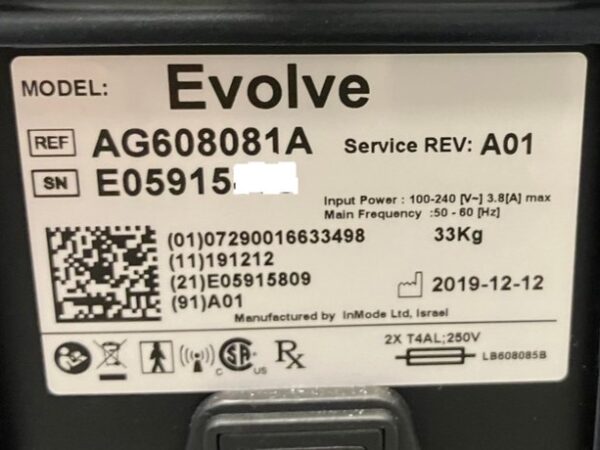 2019 Inmode EvolveX EmBody - HANDS FREE - with Tite,Transform & Tone Applicators- RF Skin Tightening, RF Fat Burning, EMS Muscle Sculpting & RF Fat Burning - NO CONSUMABLES NEEDED - Free Shipping & Warranty (jp/jg) - Image 11