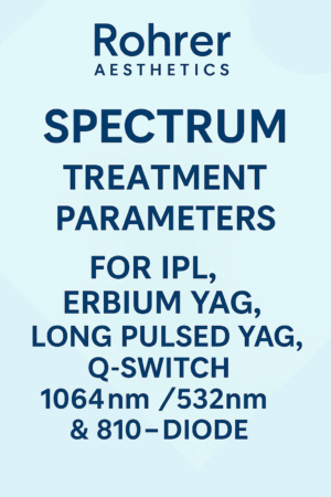 Rohrer Aesthetics Spectrum Treatment Parameters for All 5 Handpieces - PDF Adobe Acrobat Digital Download for Clinics, Spas & Aesthetic Professionals