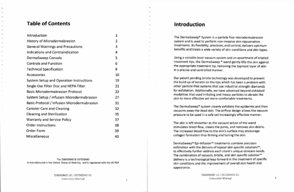 DermaSweep MD 6000 User Operator Manual, Cleaning & Sterilization & Clinical In-Service Training – PDF Adobe Acrobat Digital Download for Clinics, Spas & Aesthetic Professionals - Image 3