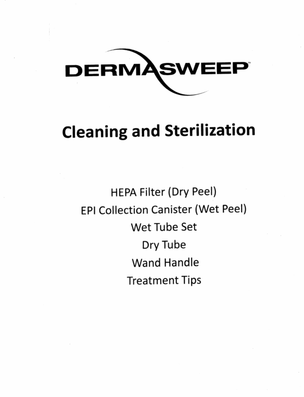 DermaSweep MD 6000 User Operator Manual, Cleaning & Sterilization & Clinical In-Service Training – PDF Adobe Acrobat Digital Download for Clinics, Spas & Aesthetic Professionals - Image 4