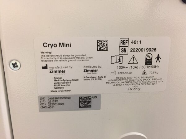 2022 Zimmer Cryo Mini Skin Chiller - Free Shipping & Warranty (jp/jg31-02) - Image 10