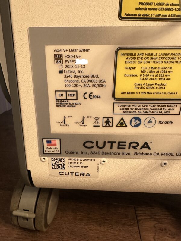 2023 Cutera Excel V+ Dual Wavelength 1064nm & 532nm for Vascular Lesions, Pigmented Lesions & Non-Ablative Skin Revitalization with Free Shipping & Warranty (jp-km/mar) - Image 14