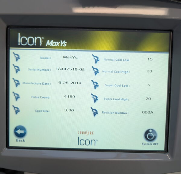 2019 Cynosure Palomar Icon w/ 4 Handpieces - 1540 Fractional - Non-Ablative Skin Resurfacing, Scar & Stretch Mark, Max G IPL - Pigment & Vascular Lesions, MaxR IPL - Large Spot Size Hair Removal, Max Ys IPL - Pigment & Fine Hair Removal) Handpieces - Only 158,306 System Pulses - Free Shipping & Warranty (jp/mei) - Image 19