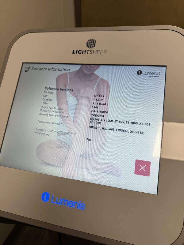 2022 Lumenis Lightsheer Quattro with 4 Handpieces with Low Pulses for Diode Hair Removal, Pigment, Vascular, Wrinkles, 4 Handpieces – HS 805 nm, HS 1060 nm with 22 x 35 mm Spot Sizes, XC 805 12x12mm, ET 1060 9x9mm Spot Sizes - Free Shipping & Warranty (jp/jus) - Image 9