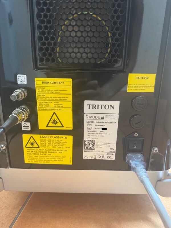 Lightly Used 2018 InMode Triton Multi-Wavelength Hair Removal - Alexandrite, Nd Yag, Diode Hair Removal - with (2) Handpieces (1) Duo Light 755nm/810nm HP & (1) Duo Dark 810/1064 HP - Perfect Condition - Free Shipping & Warranty Included (jp/bc) - Image 13