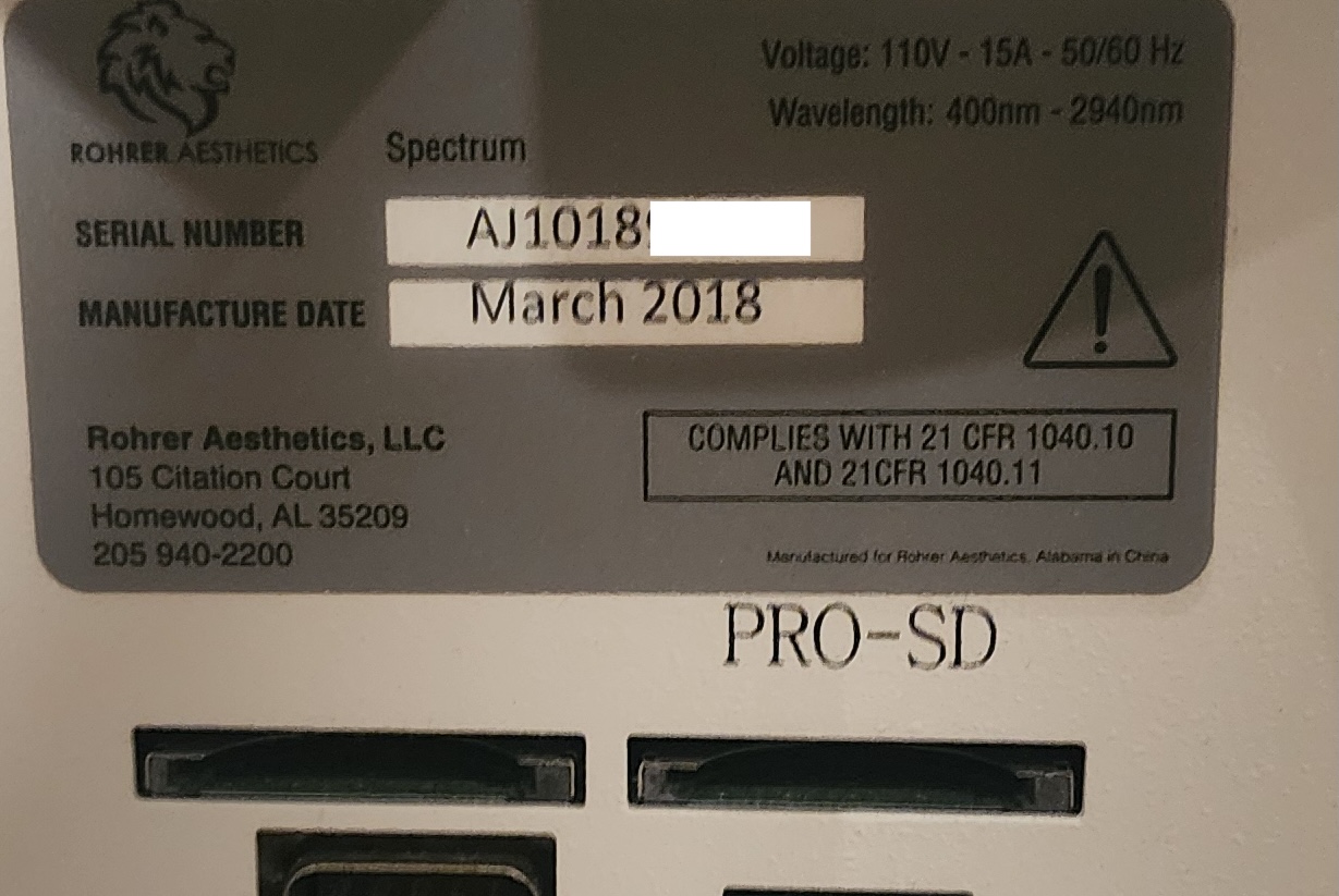 2018 Rohrer Aesthetics Spectrum Multi-Platform System with 5 Handpieces - Diode, IPL, 2940 nm Erbium Yag, Long Pulse Nd Yag Q-Switched 532 / 1064 nm - 90 Day Warranty & Shipping Included (jp/vw) - Image 21