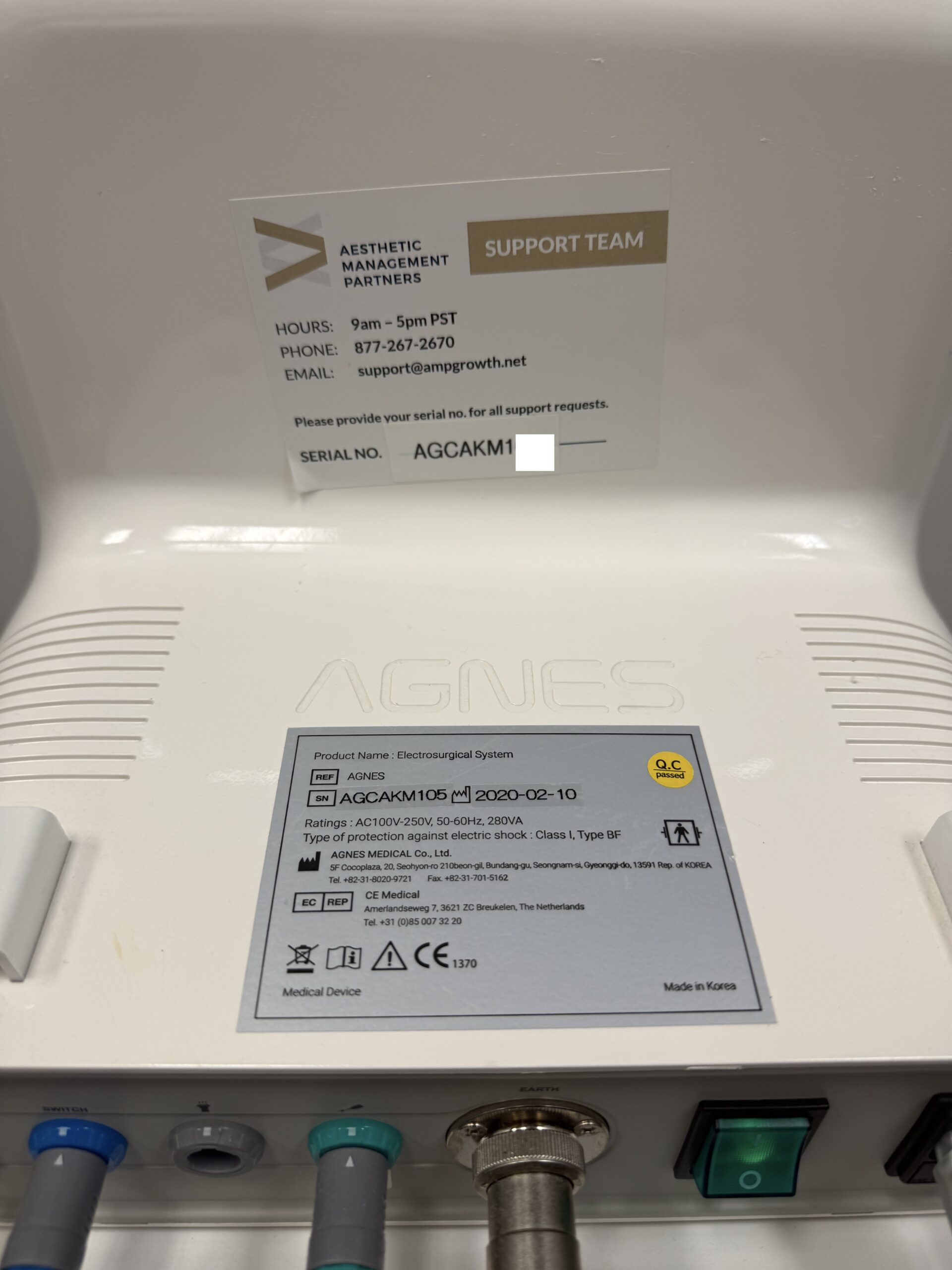 picture of data label with last two digits of serial number covered