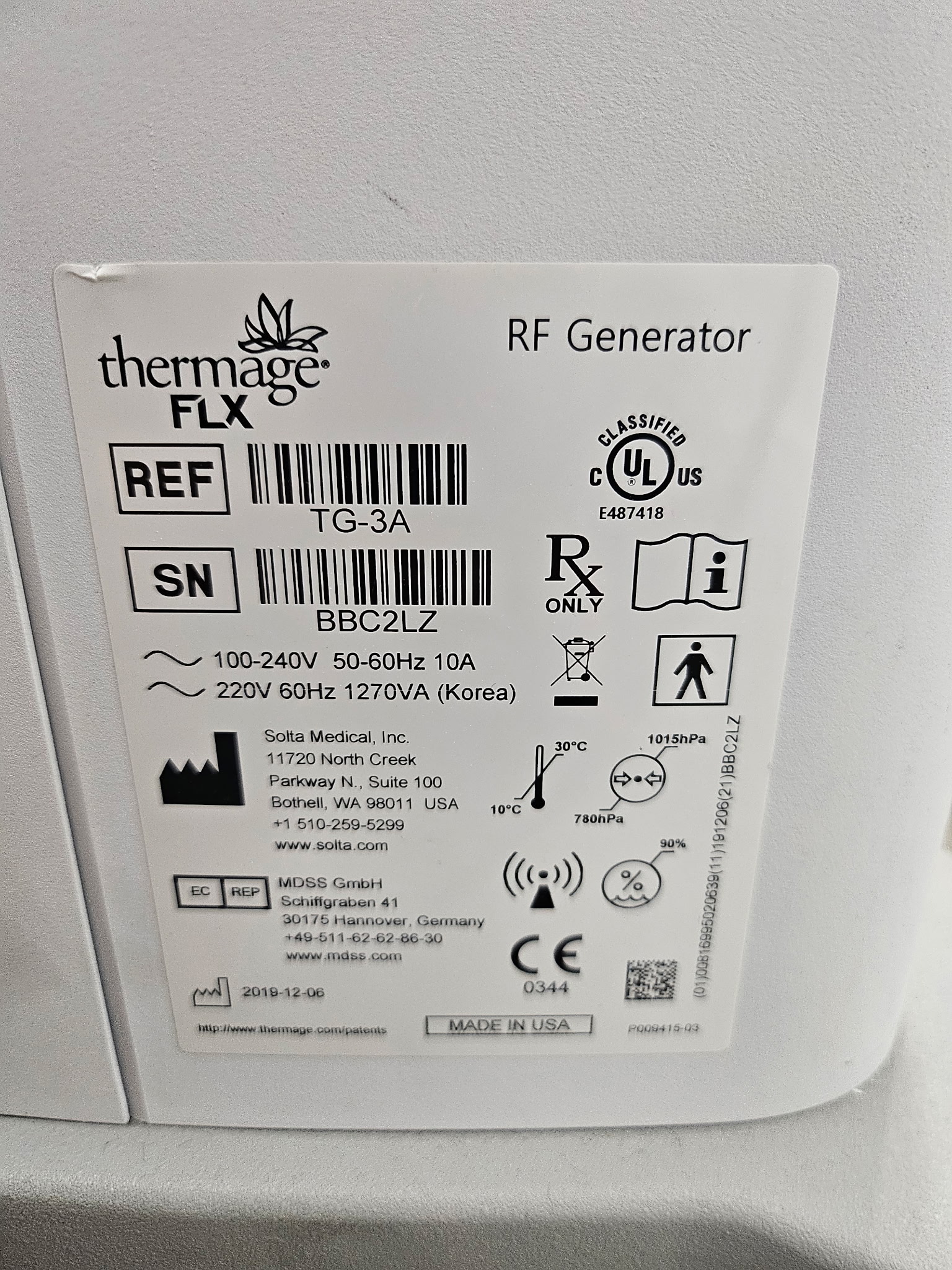 2019 Solta Thermage FLX For Sale - Image 2