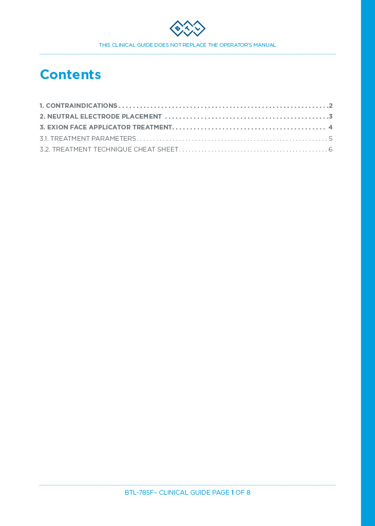 BTL Exion Face Applicator Clinical Guide - PDF Download - Image 2