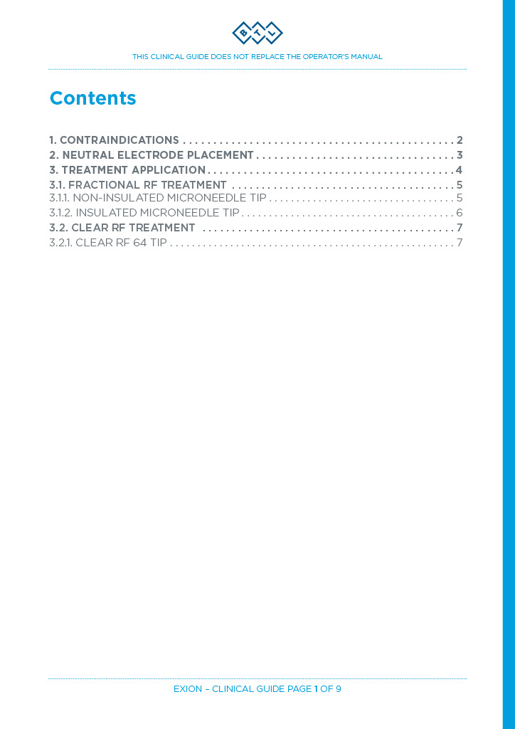 BTL Exion Fractional RF & Clear RF Clinical Guide – PDF Download - Image 2