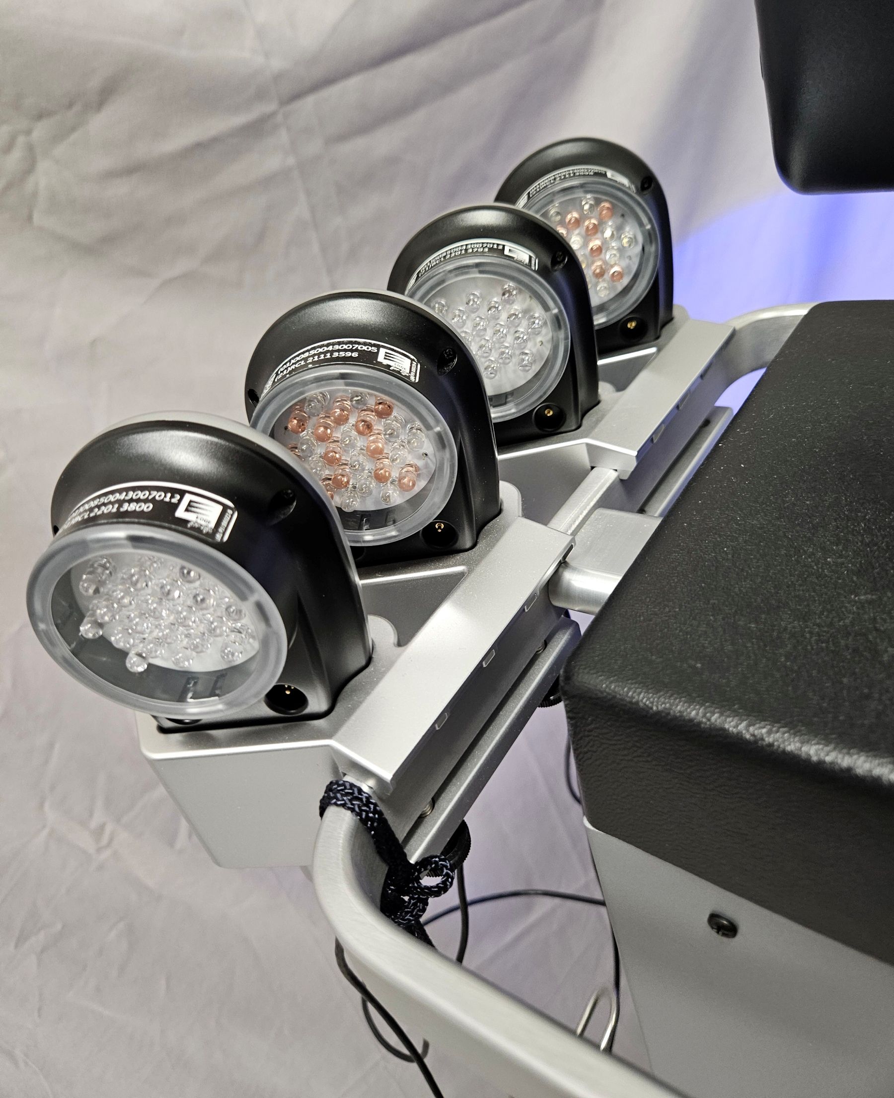 Hydrafacial LED module array angled view