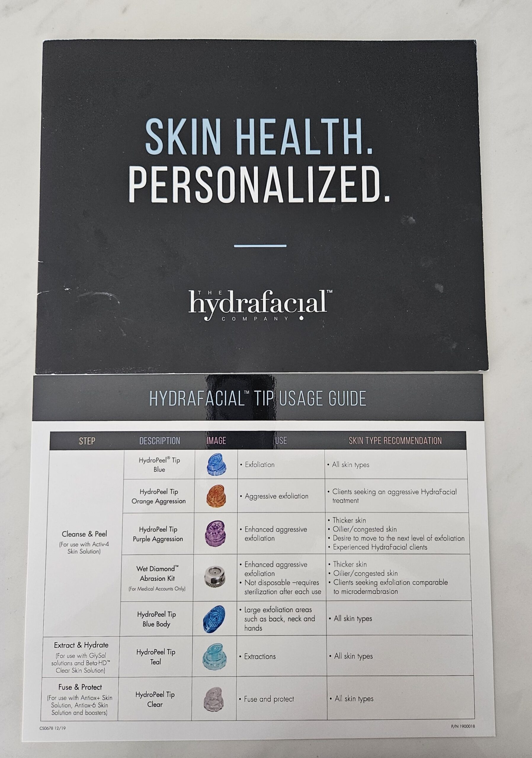 Hydrafacial MD Elite tip usage guide
