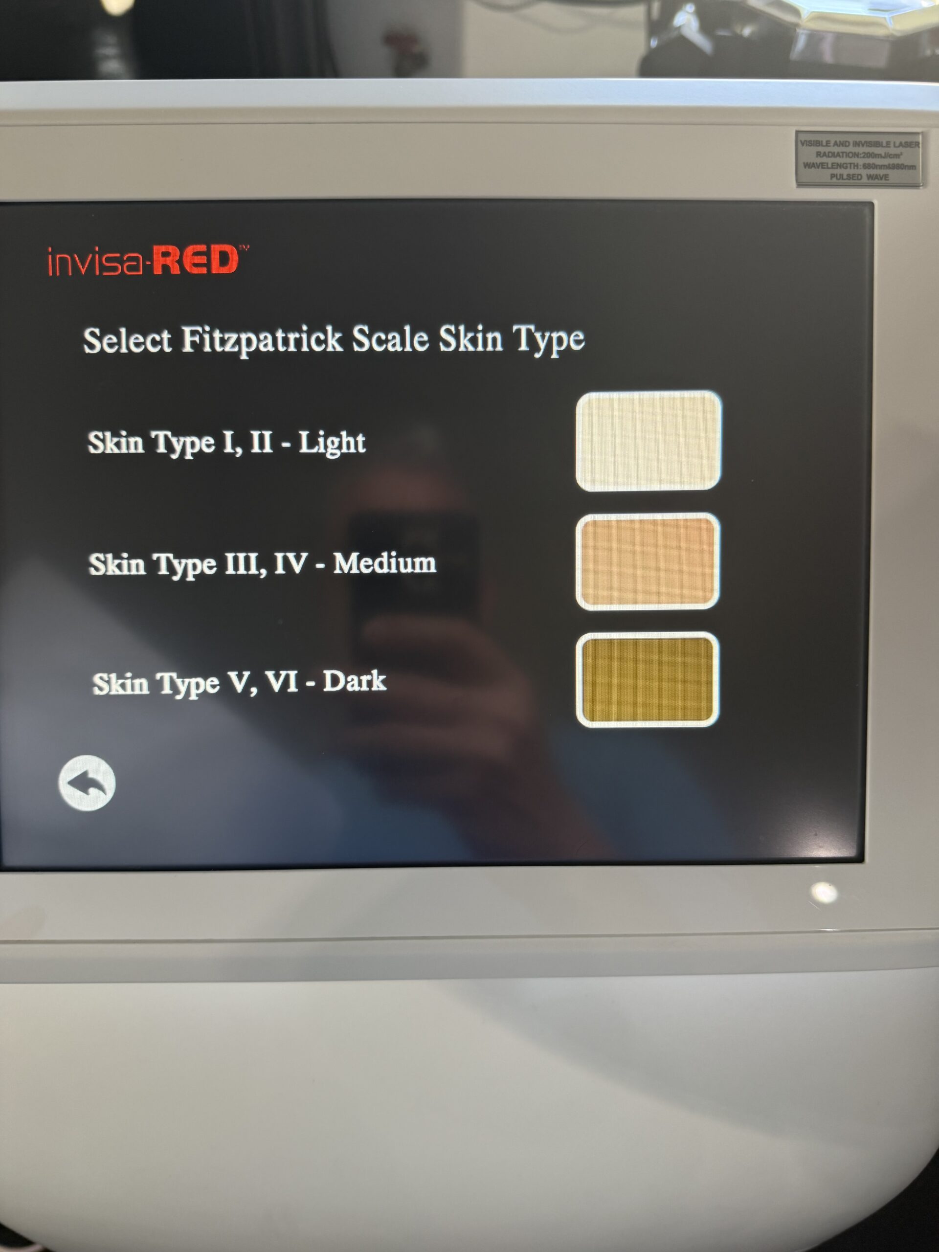 invisa red diode system skin type