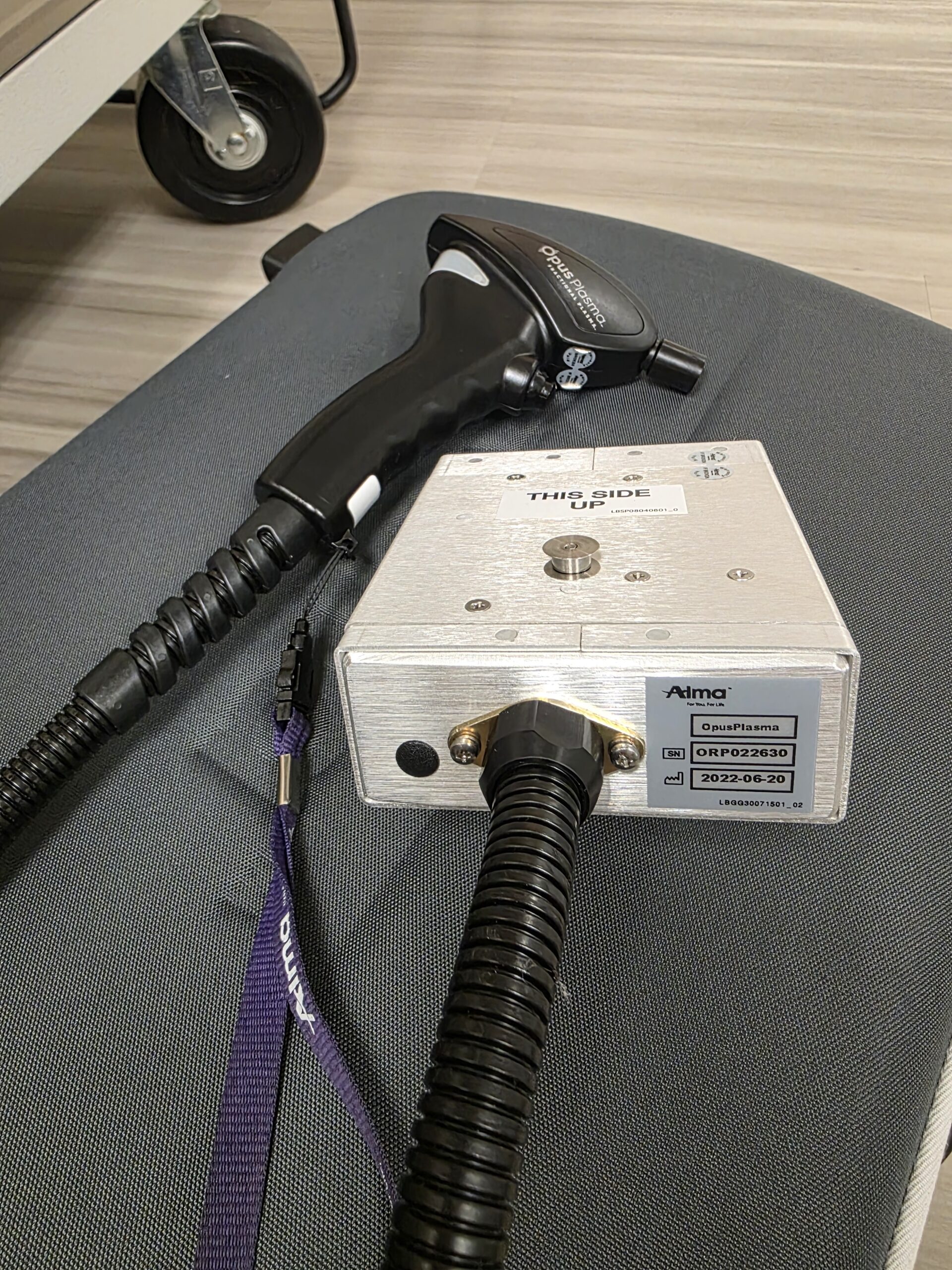 Opus RF generator calibration alongside Opus fractional plasma handpiece